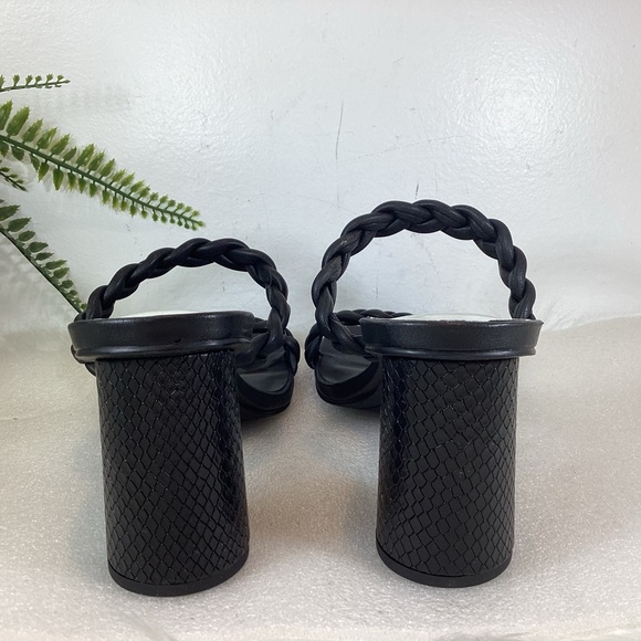 DOLCE VITA NIARI BRAIDED SQUARE TOE SANDALS BLACK NWOT SZ 8.5 - Picture 13 of 16